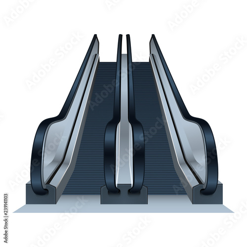 Double mall escalator icon. Realistic illustration of double mall escalator vector icon for web design