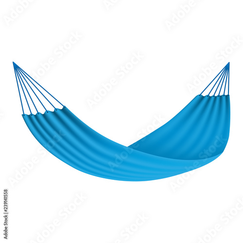 Blue hammock icon. Realistic illustration of blue hammock vector icon for web design