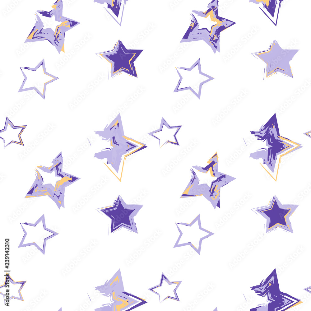 Obraz premium Seamless pattern ink line modern style. Vector grange print