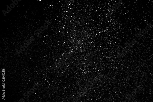 Snow and snow fog on a black background