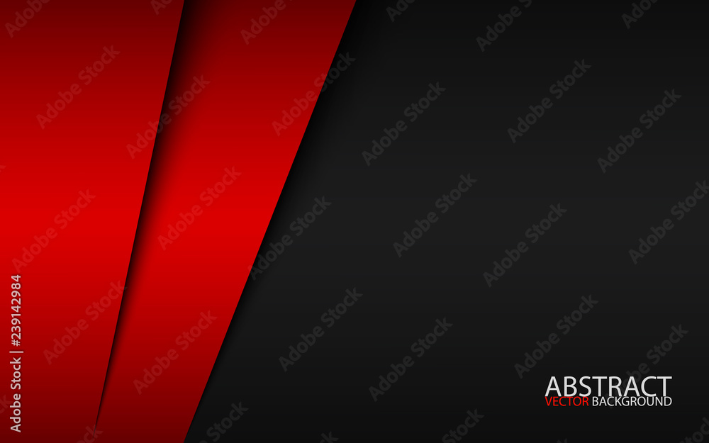 Black and red modern material design, corporate template for your business, vector abstract widescreen background