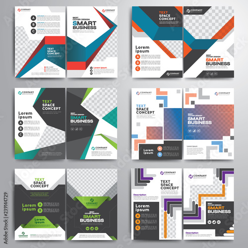 Set of modern business cover brochure template