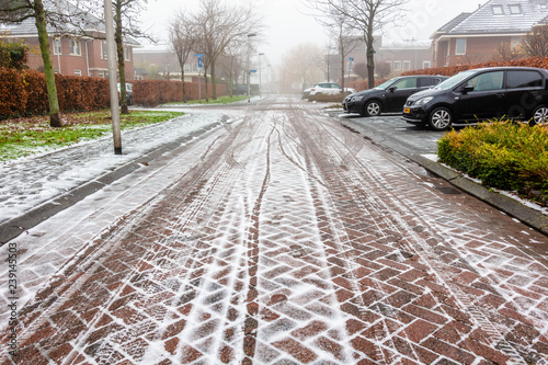 Snow on street