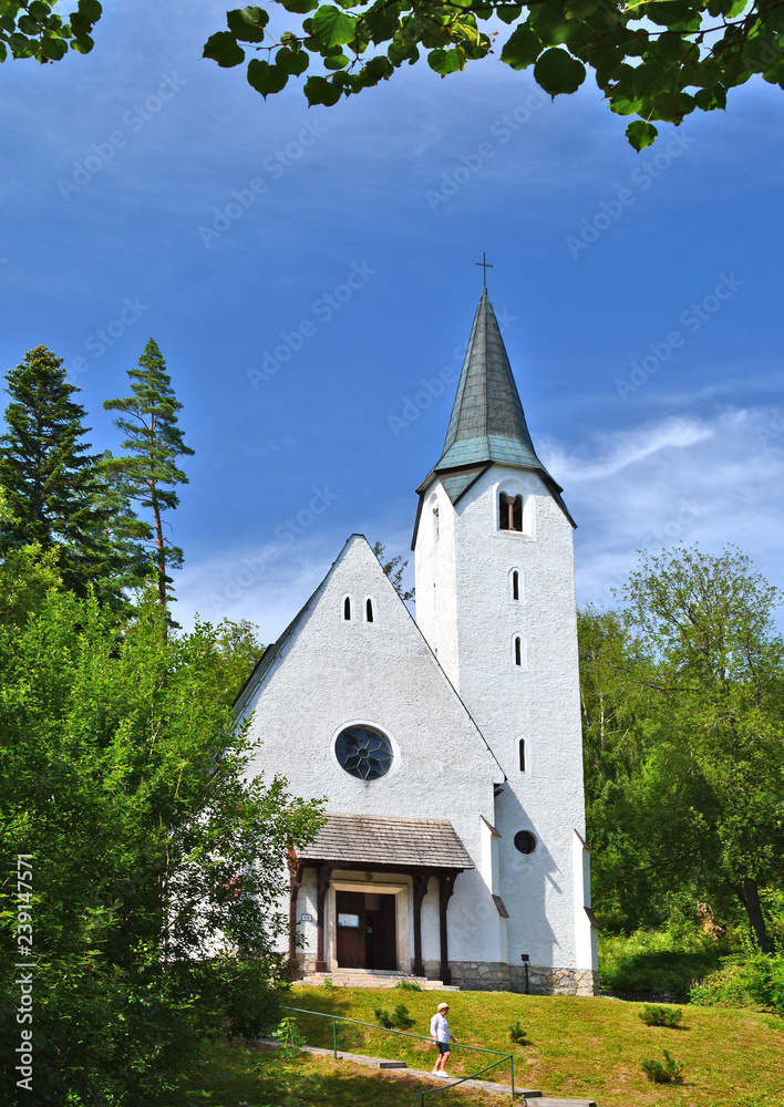 Church in village Tatranska Lomnica, Slovakia