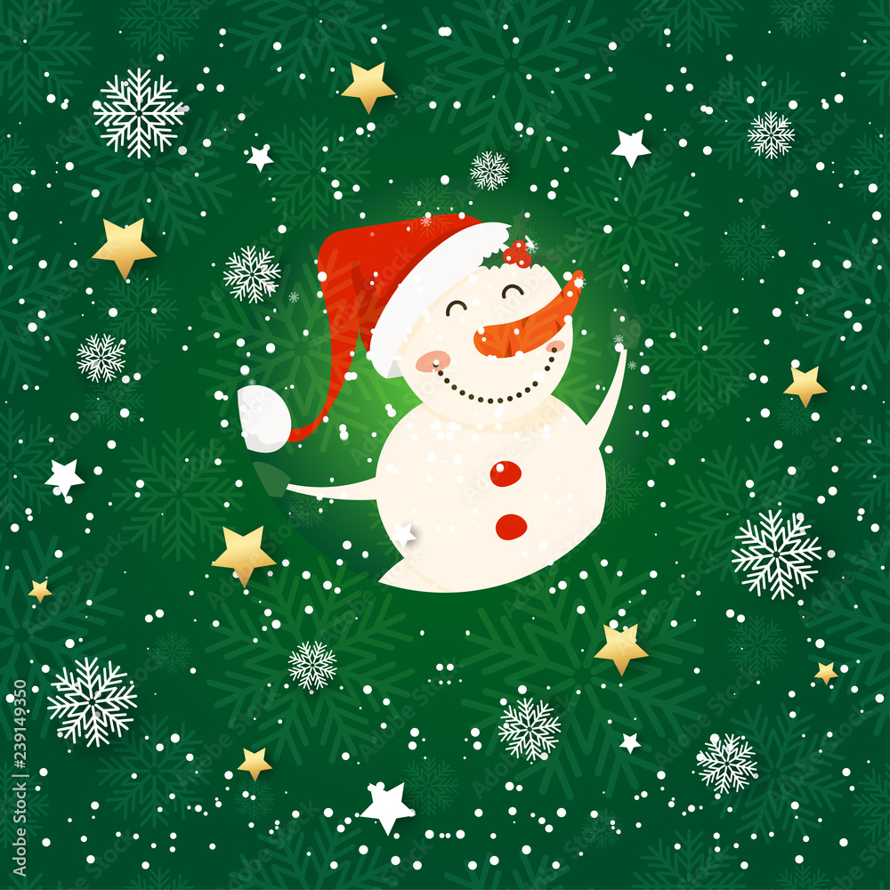 Fototapeta premium Seamless pattern with snowman. Holiday wallpaper for greeting cards,banners,gift paper.Vector illustration
