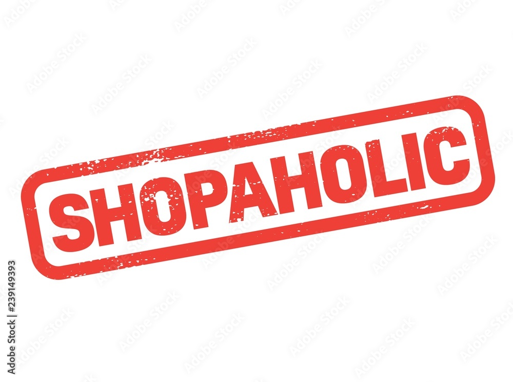 Fototapeta premium shopaholic stamp on white