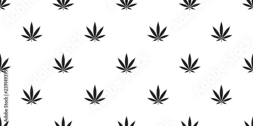Marijuana seamless pattern cannabis vector weed leaf scarf isolated repeat wallpaper tile background © CNuisin