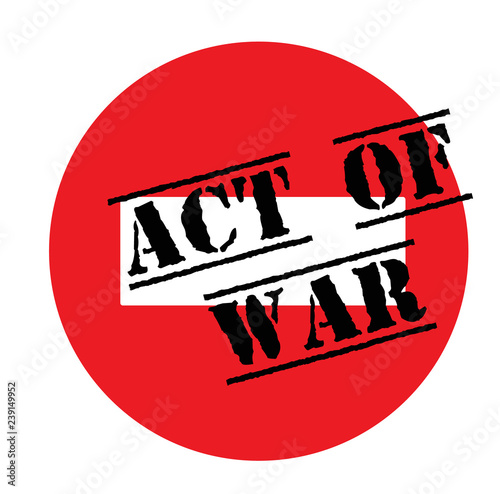 act of war advertising sticker