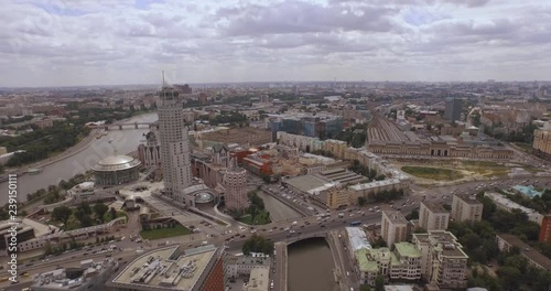 Moscow, Russia. Aerial view of Russian cultural center 