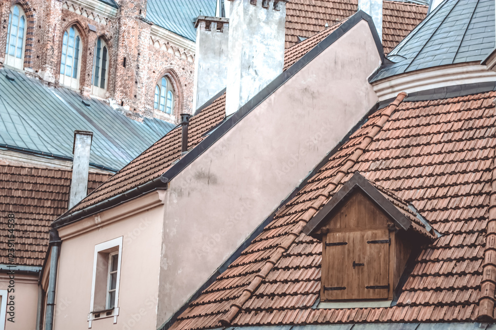 St Peter church in the Old city of Riga in Latvia. October 25, 2018