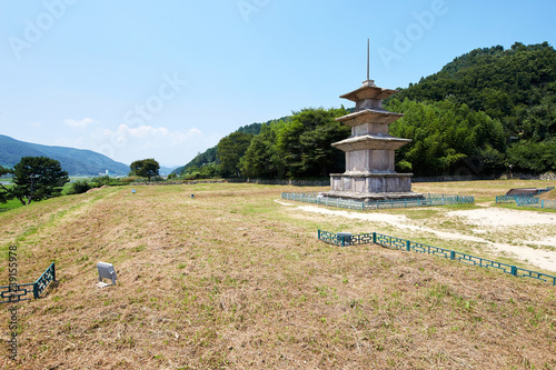 Gameunsa Three Stone Pagoda in Gyeongju, Korea. photo