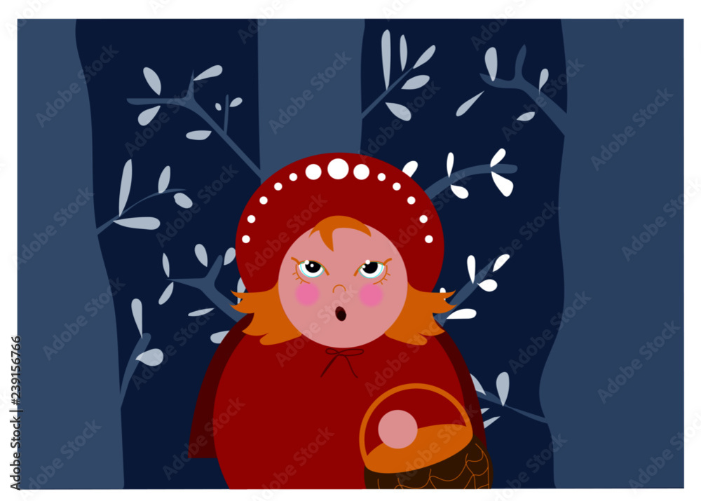 Naklejka premium Little Red Riding Hood illustration