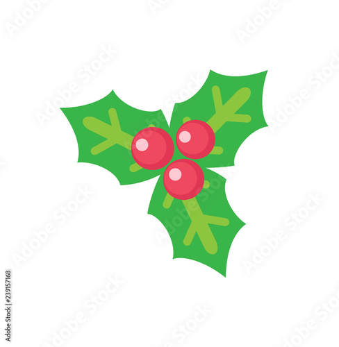 Holly Leaves with Red Berries Christmas Decoration