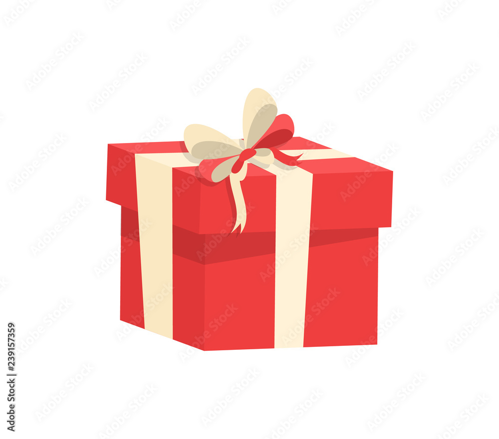 Shopping Box Decorated by Silk Tape, Topped by Bow Shopping Box Decorated by Silk Tape, Topped by Bow