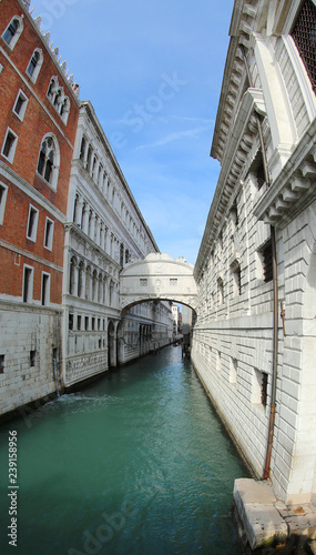 famous Bridge of Sighs in Venice Italy