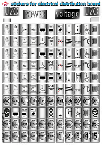 household electrical appliances stickers for electrical distribution board