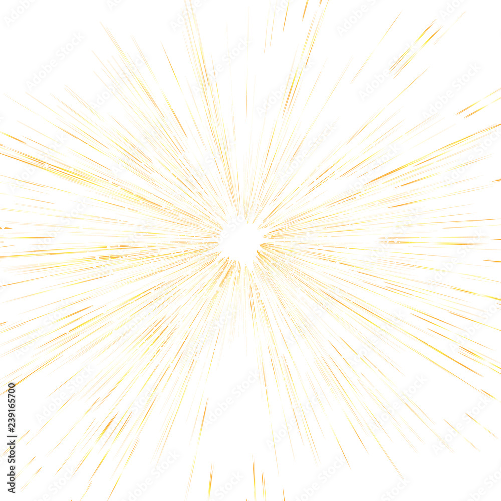 Obraz premium Star burst, gold light rays and dot scattered glitter texture abstract background vector illustration