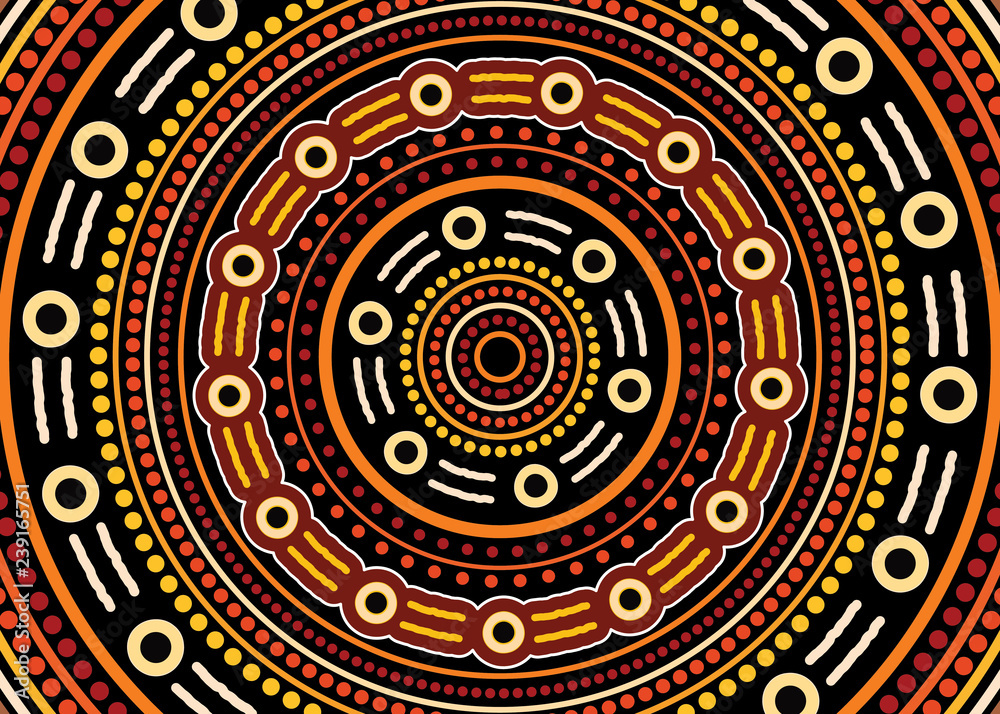 Aboriginal dot art vector painting. Stock Vector | Adobe Stock