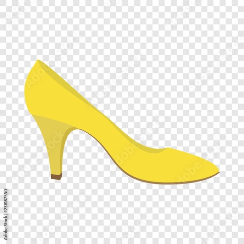 Yellow woman shoe icon. Flat illustration of yellow woman shoe vector icon for web design