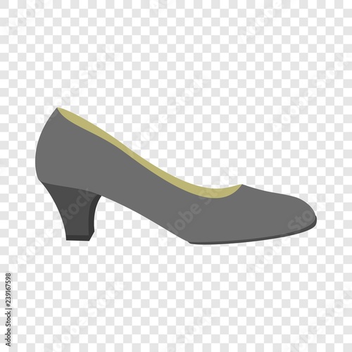 Black woman shoe icon. Flat illustration of black woman shoe vector icon for web design