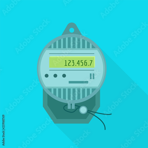 Electric meter icon. Flat illustration of electric meter vector icon for web design