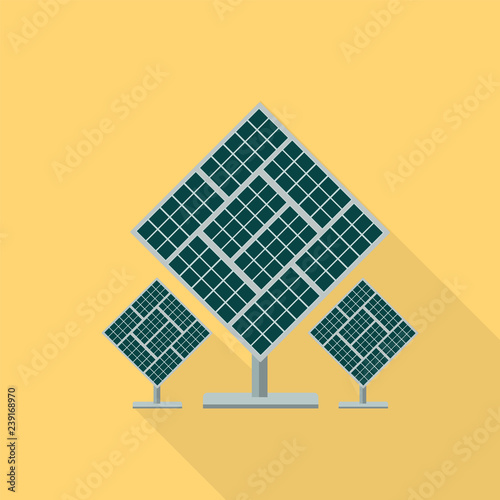 Solar panel plant icon. Flat illustration of solar panel plant vector icon for web design