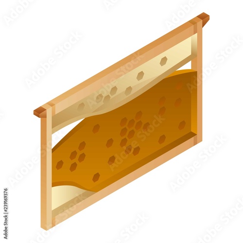 Honeycomb wood frame icon. Isometric of honeycomb wood frame vector icon for web design isolated on white background