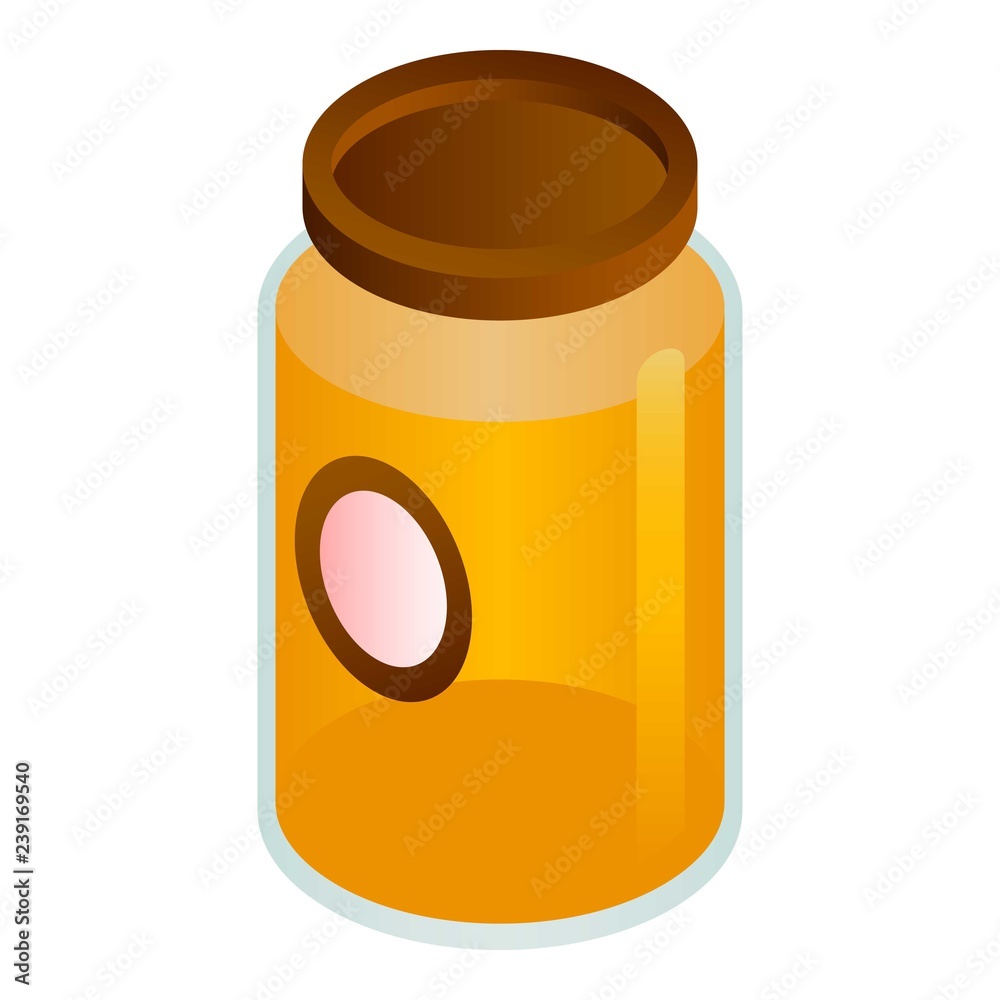 Clover honey jar icon. Isometric of clover honey jar vector icon for web design isolated on white background Clover honey jar icon. Isometric of clover honey jar vector icon for web design isolated on white background