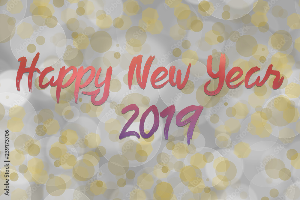 happy new year text with bokeh and lens flare pattern
