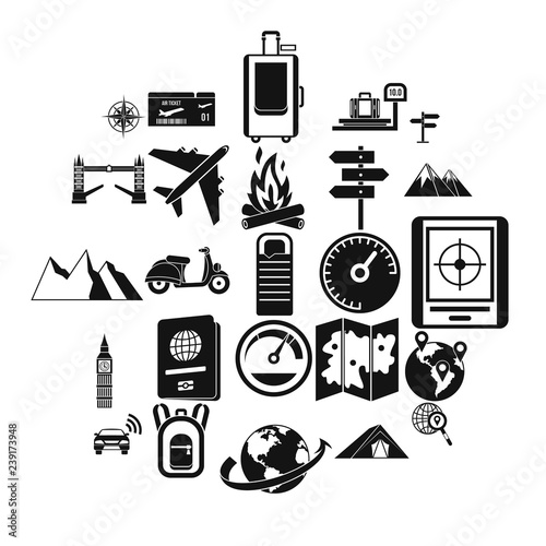 Abroad icons set. Simple set of 25 abroad vector icons for web isolated on white background