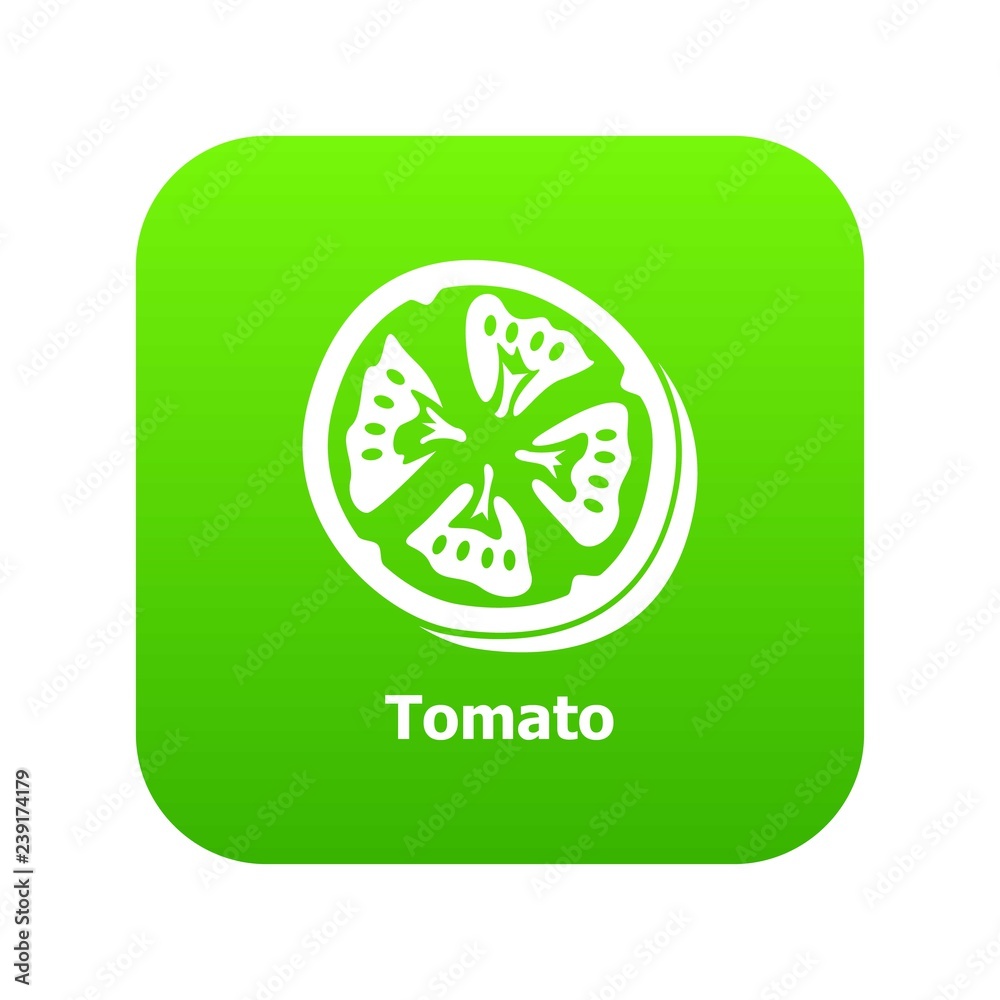 Tomato icon green vector isolated on white background Tomato icon green vector isolated on white background