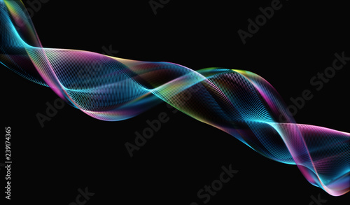 Geometric colorful abstract image in spiral. Concept image in the form of DNA genetic code.