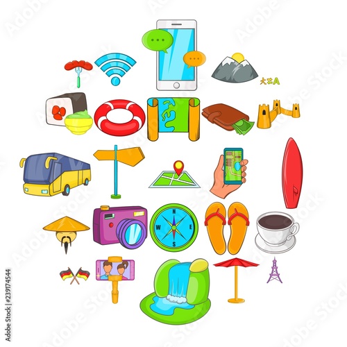 Transborder icons set. Cartoon set of 25 transborder vector icons for web isolated on white background