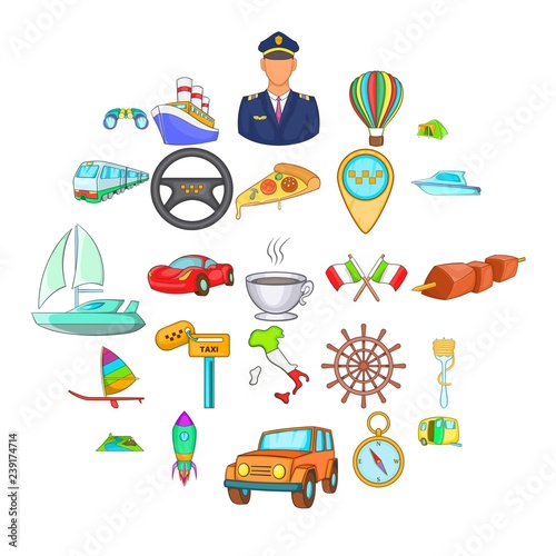 International icons set. Cartoon set of 25 international vector icons for web isolated on white background