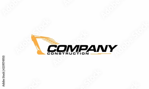 Excavator logo designs template vector illustration - Vector