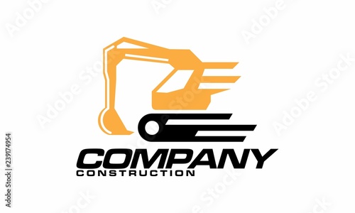 Excavator logo designs template vector illustration - Vector