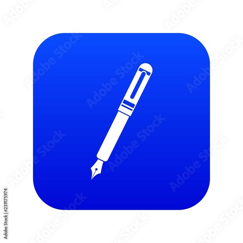 Black fountain pen icon digital blue for any design isolated on white vector illustration