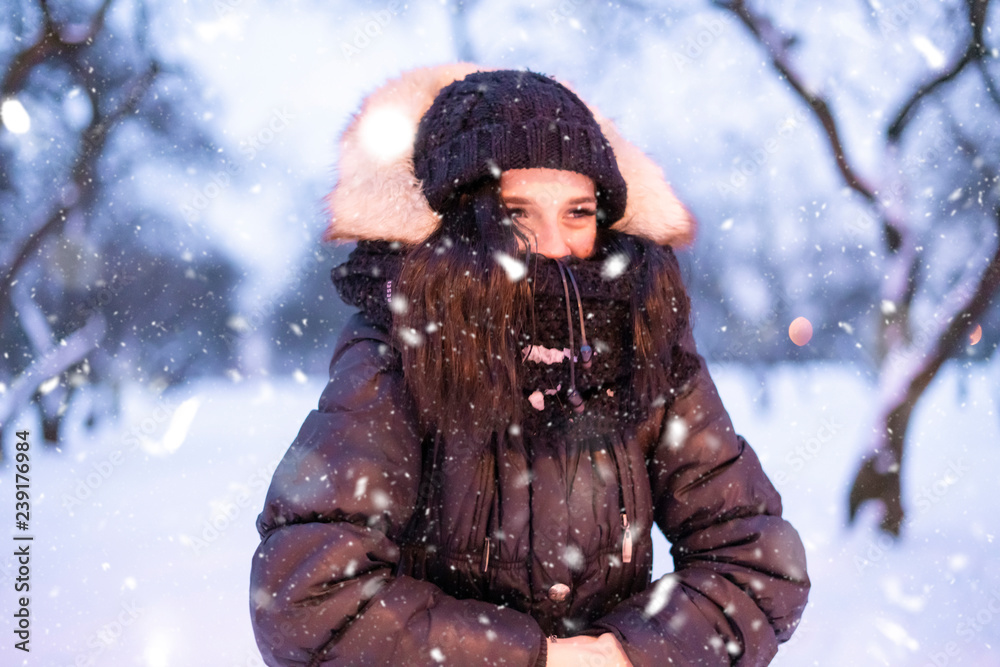 young female frost girl feeling cold outdoors on a winter season f young female frost girl feeling cold outdoors on a winter season f