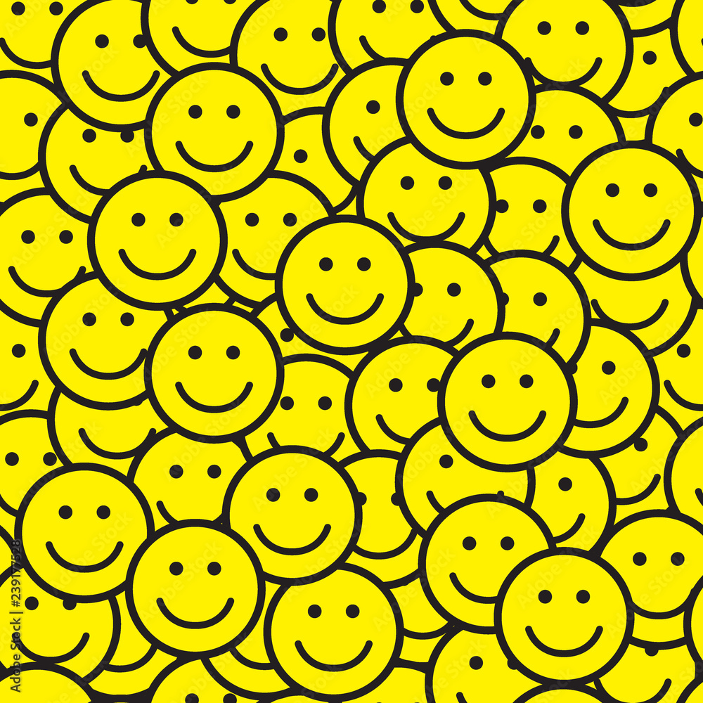 Seamless pattern with smile icons.
