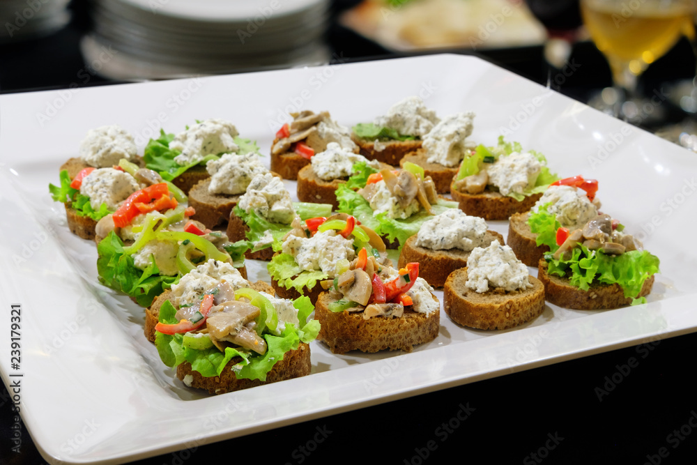 Sandwiches on the white plate Sandwiches on the white plate