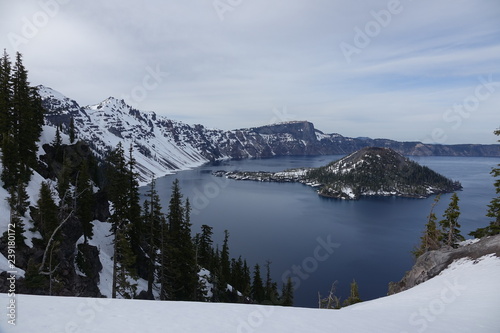crater lake in the mountains