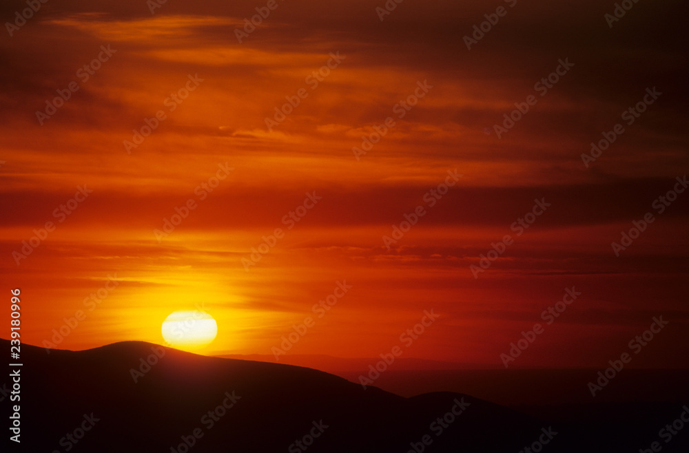 Bright orange sunset over San Diego, California Bright orange sunset over San Diego, California