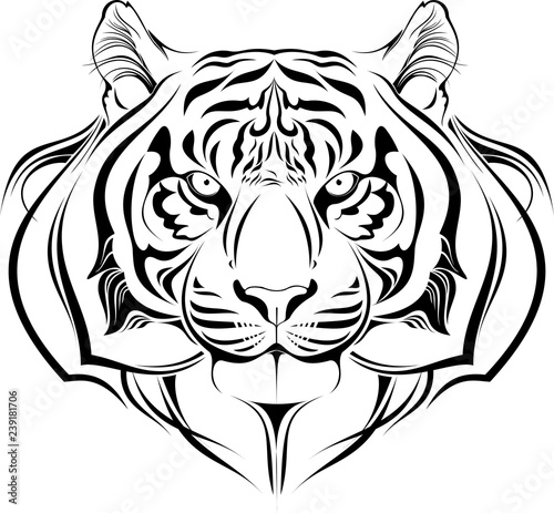 decorative pattern with head of a tiger