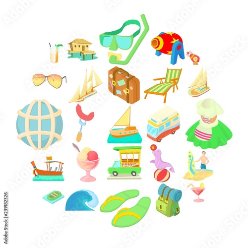 Wedding trip icons set. Cartoon set of 25 wedding trip vector icons for web isolated on white background