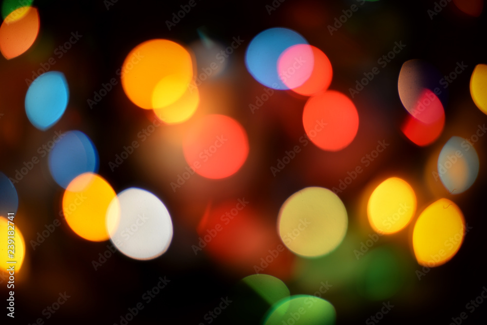 Blurred christmas lights, holiday background
