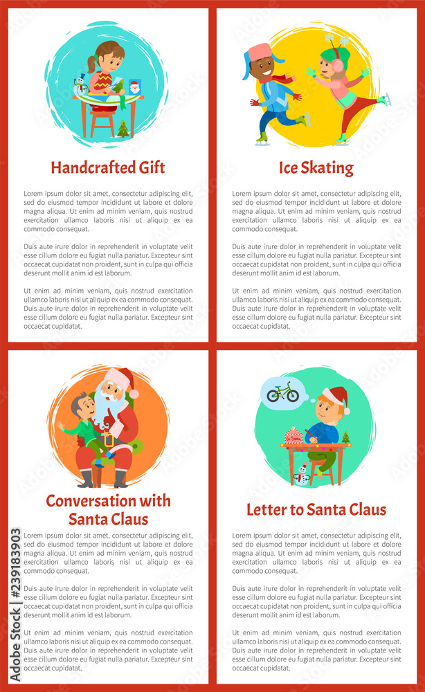 Naklejka premium Letter to Santa Claus, Handicraft Presents Poster