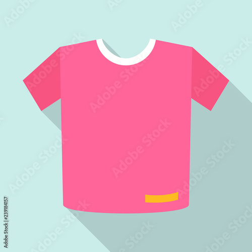 Pink tshirt icon. Flat illustration of pink tshirt vector icon for web design