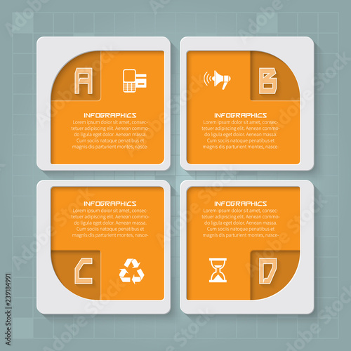 Abstract 3D Paper Infographics. Business template .Vector illustration