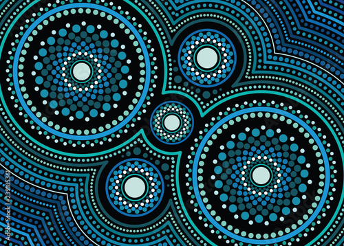 Aboriginal dot art vector painting. Connection concept 