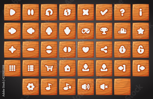 Big set of cartoon material vector buttons